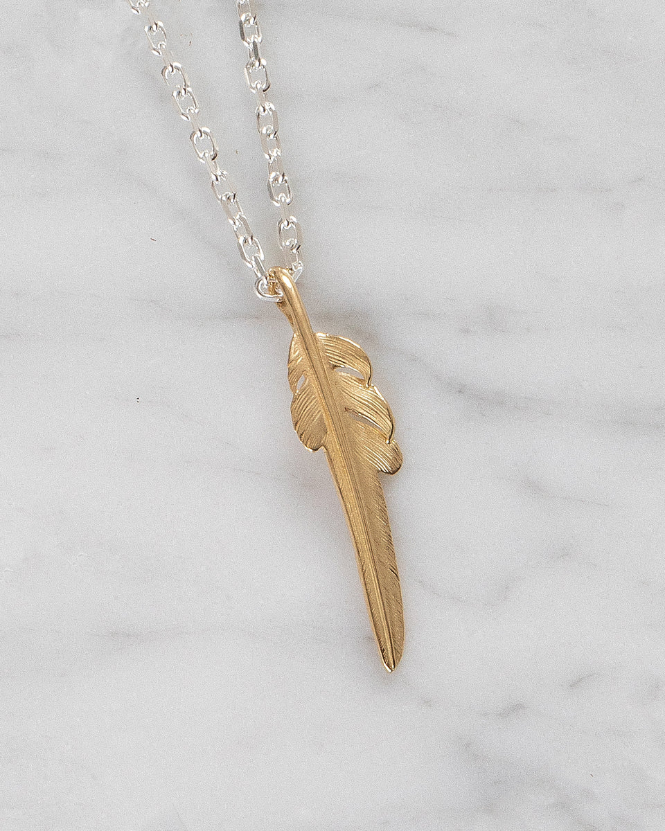 Larry Smith 18K Gold Kazekiri Feather, Small (Left)