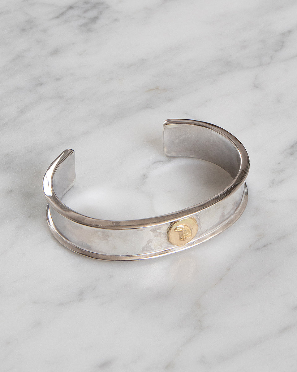 Larry Smith Edged Eagle Head Bracelet