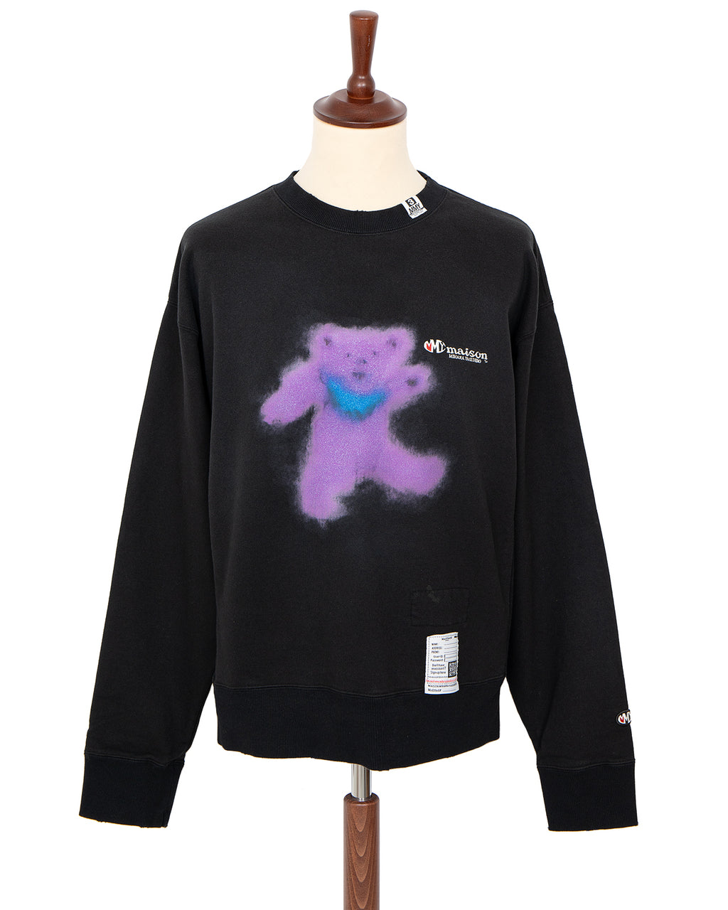Maison Mihara Yasuhiro Bear Sweatshirt, Black