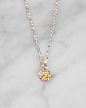 Larry Smith 18K Gold Rose Pendant Small With Silver Chain, 60cm