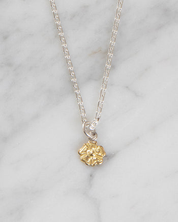 Larry Smith 18K Gold Rose Pendant Small With Silver Chain, 60cm, Medium