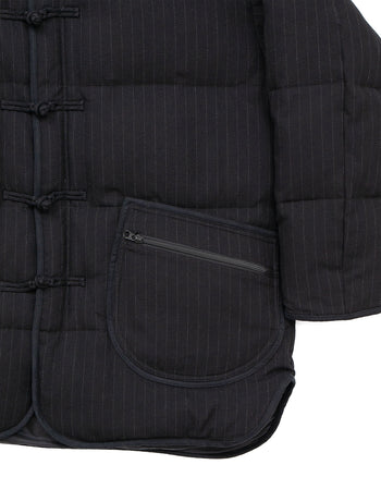 Porter Classic Pin Stripe Chinese Down Jacket, Black