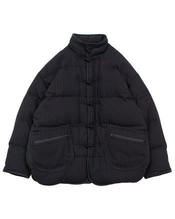 Porter Classic Pin Stripe Chinese Down Jacket, Black