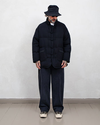 Porter Classic Pin Stripe Chinese Down Jacket, Black