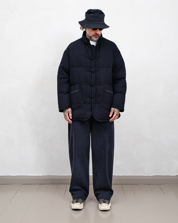 Porter Classic Pin Stripe Chinese Down Jacket, Black