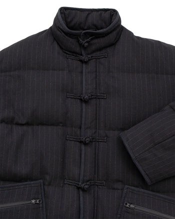 Porter Classic Pin Stripe Chinese Down Jacket, Black