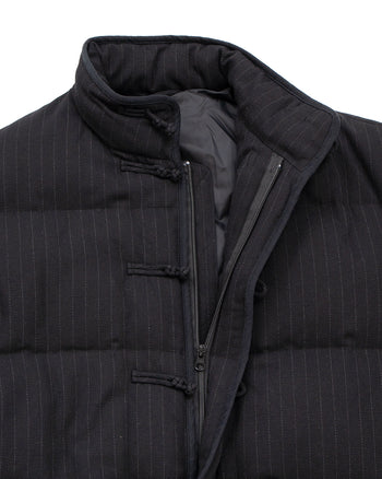 Porter Classic Pin Stripe Chinese Down Jacket, Black