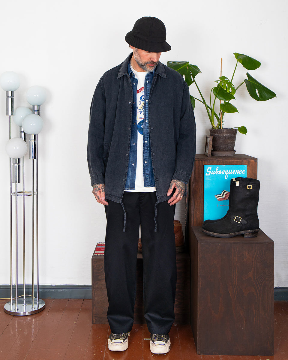Porter Classic Linen Coach Jacket, Black