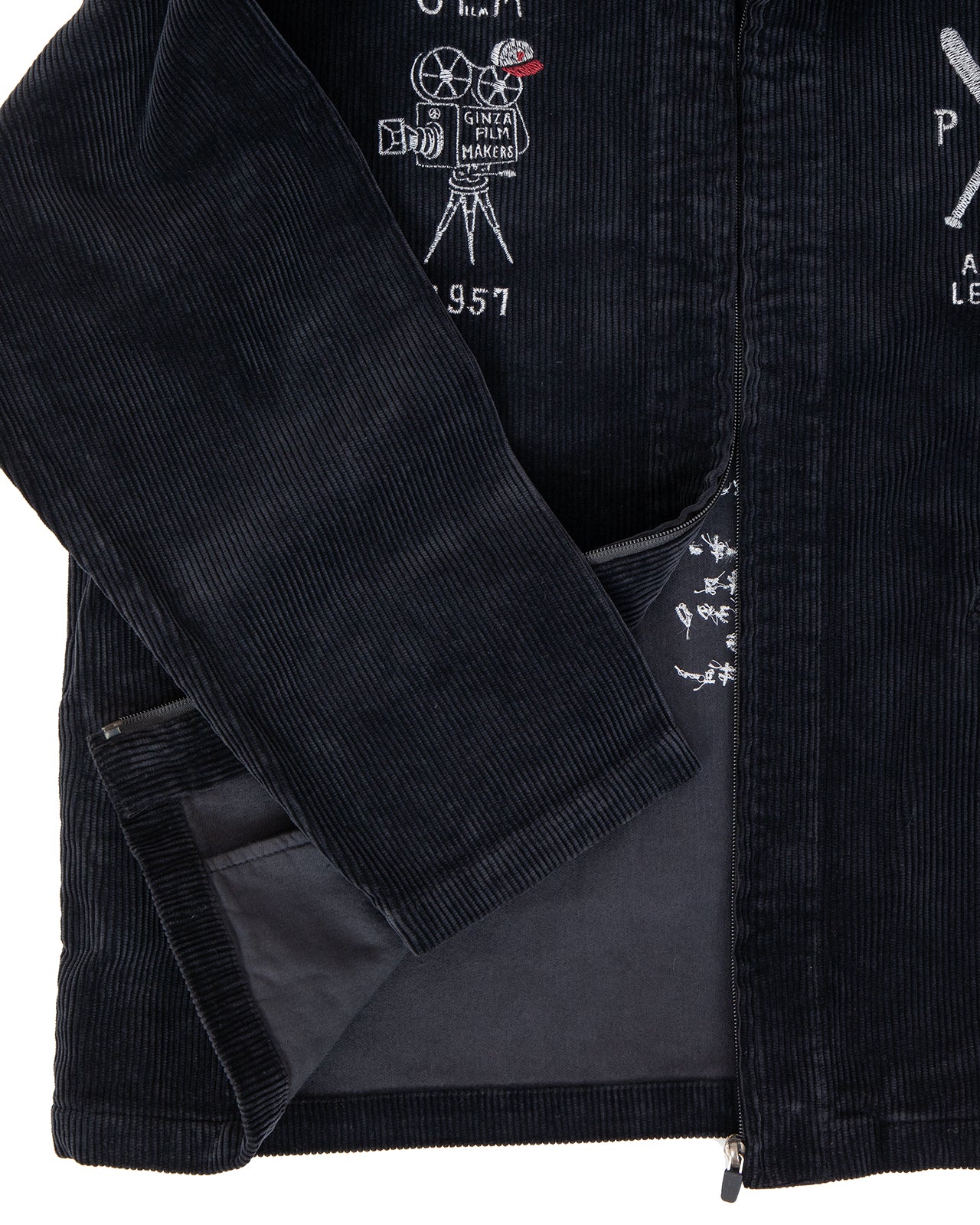 Porter Classic Corduroy Zip Jacket, Black