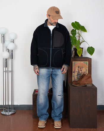 Porter Classic Fleece Liner Nylon Zip-Up Jacket, Black