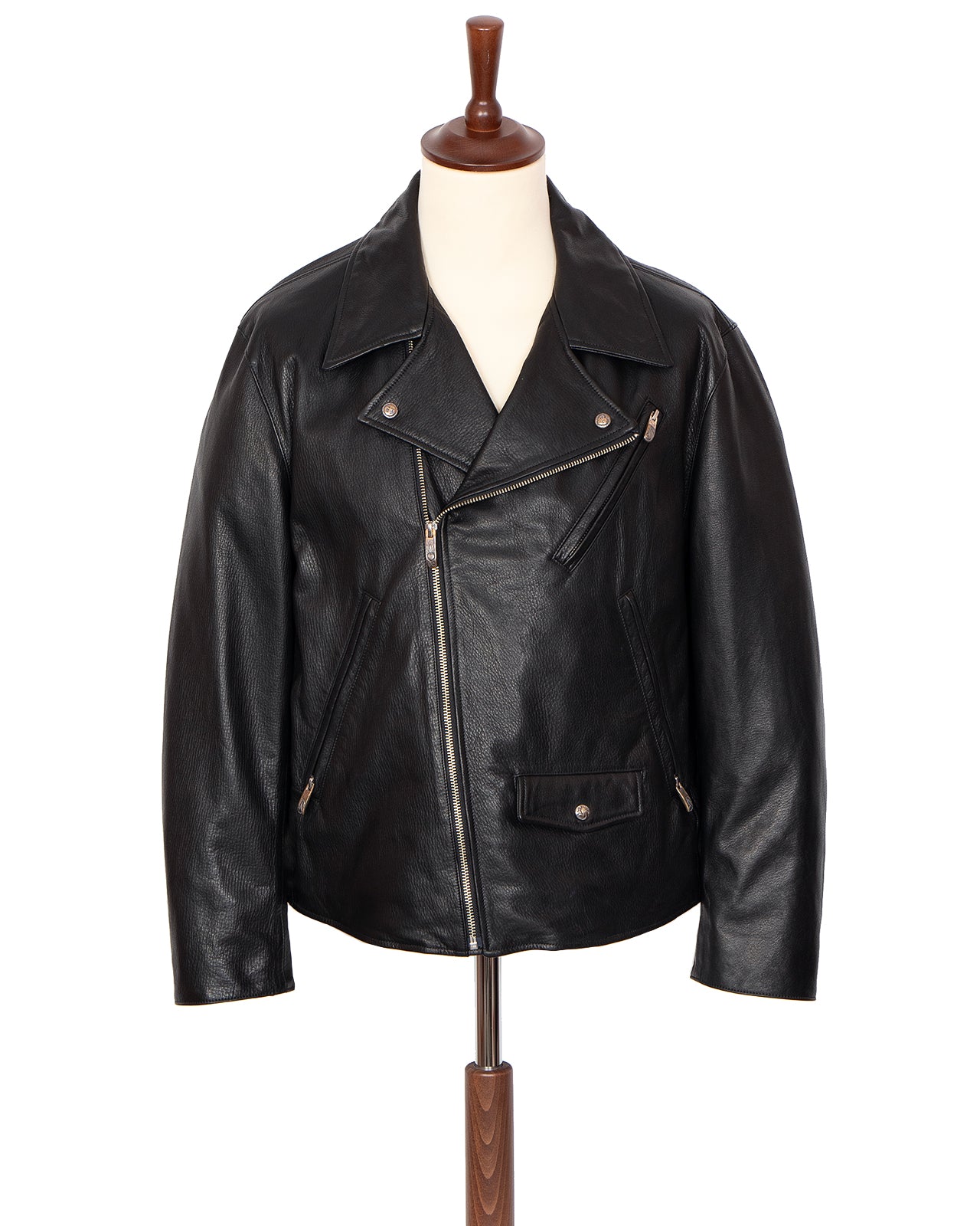 PORTER CLASSIC ラムレザー RIDERS JACKET Porter Classic PC Riders Jacket W / Love & Peace Silver