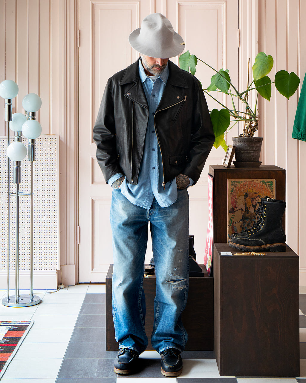 Porter Classic PC Riders Jacket W / Love & Peace Silver