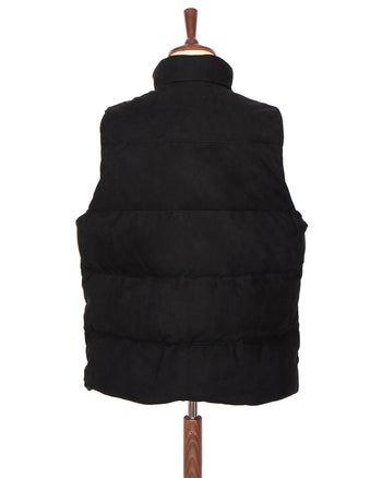 Porter Classic Leather Suede Down Vest, Black