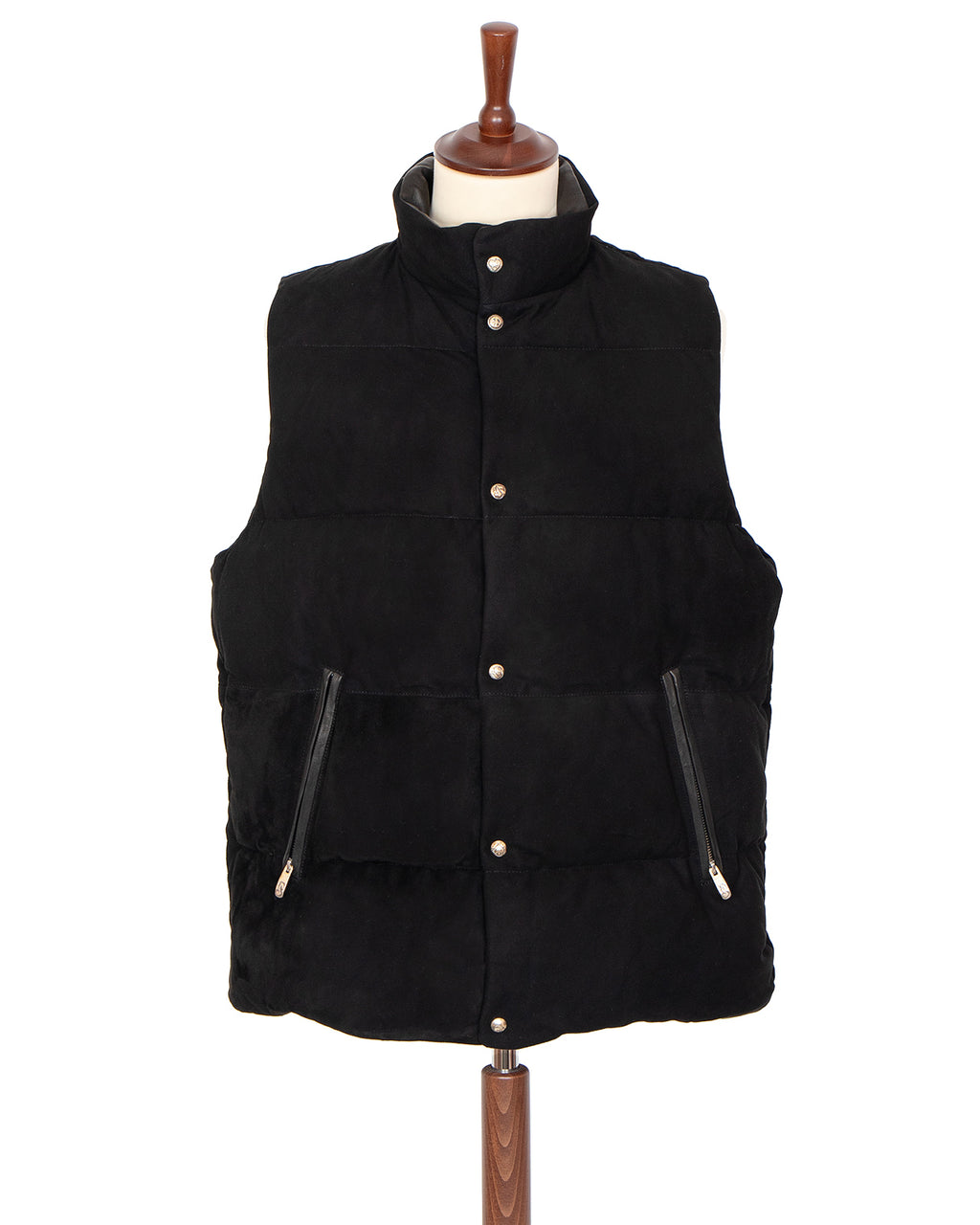 Porter Classic Leather Suede Down Vest, Black