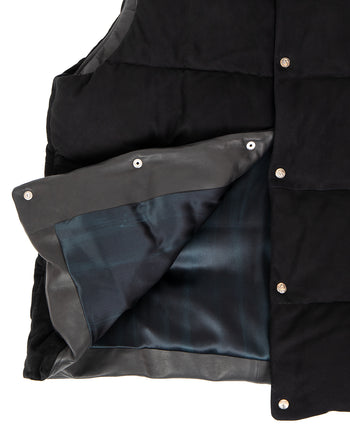 Porter Classic Leather Suede Down Vest, Black