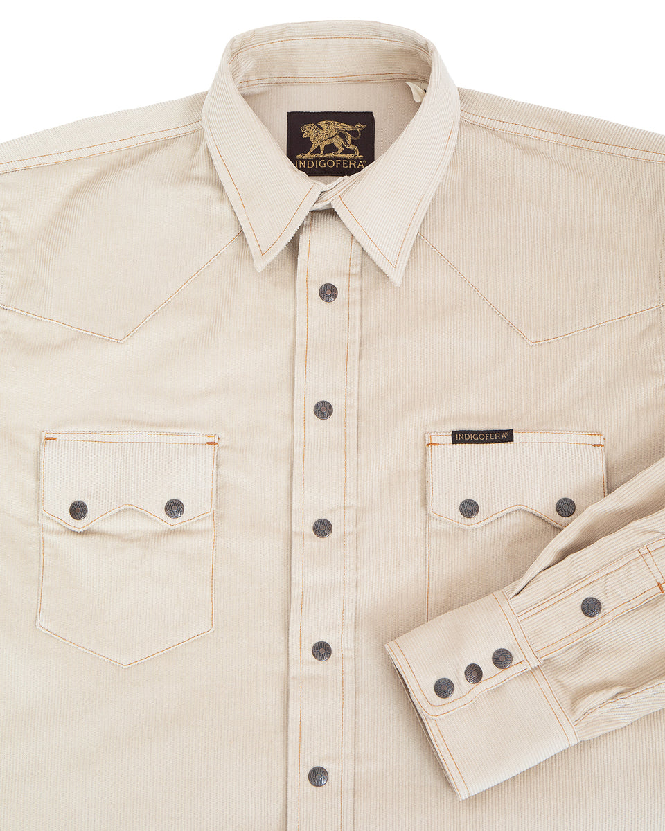 Indigofera Ryman Corduroy Shirt, White