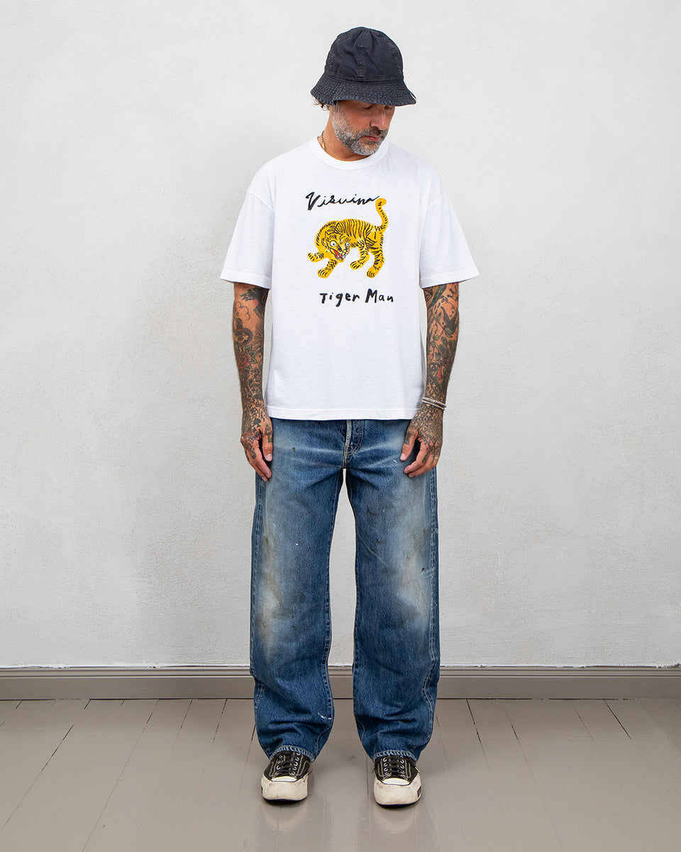Visvim Jumbo Tee S/S Tiger Man, White