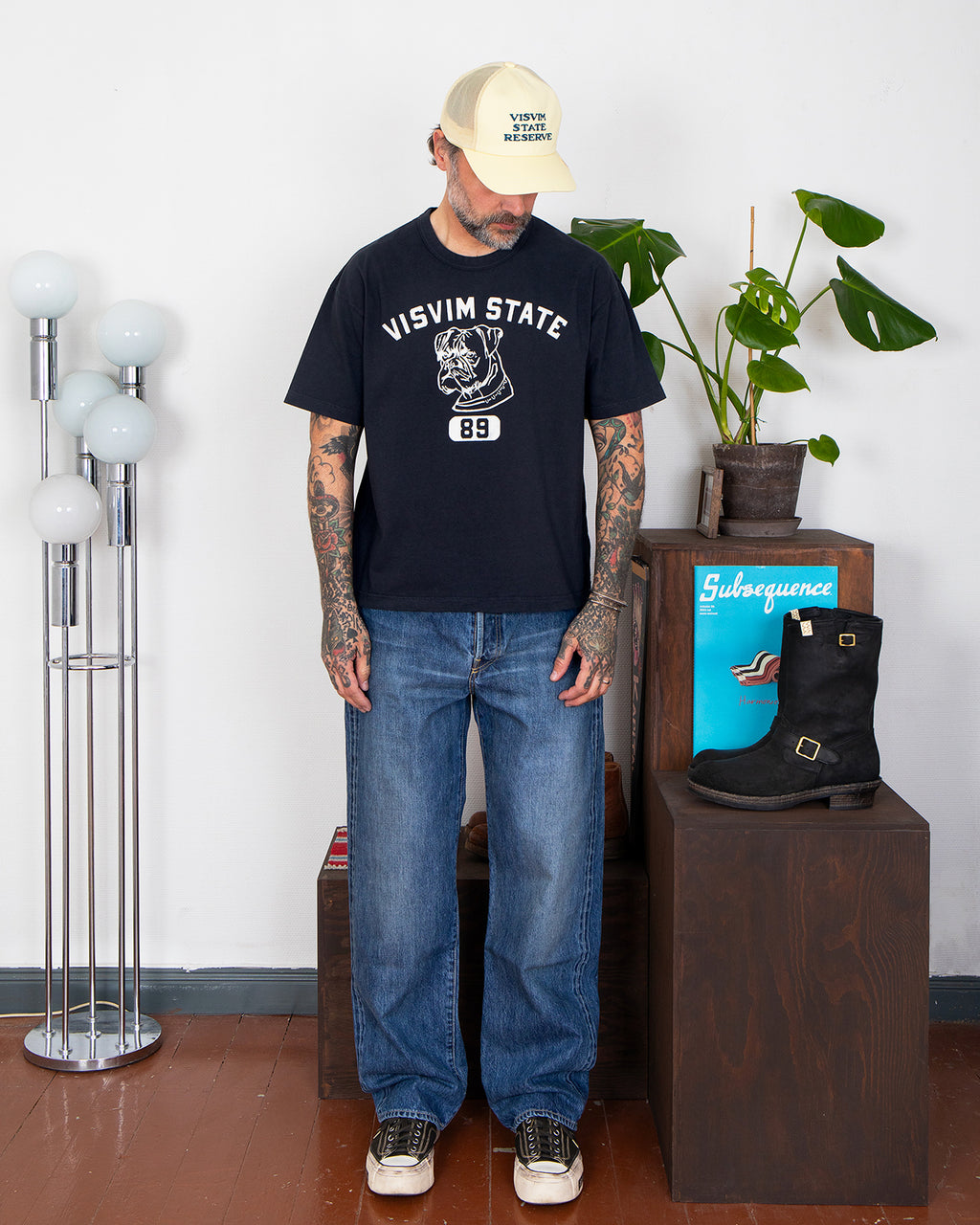 Visvim Jumbo Tee S/S 89 DMGD, Black – Pancho And Lefty - Online Store