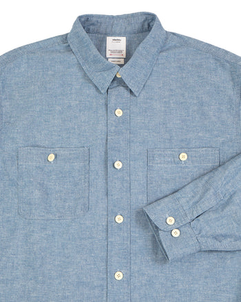 Visvim Briggs Chambray L/S DMGD LT.Indigo