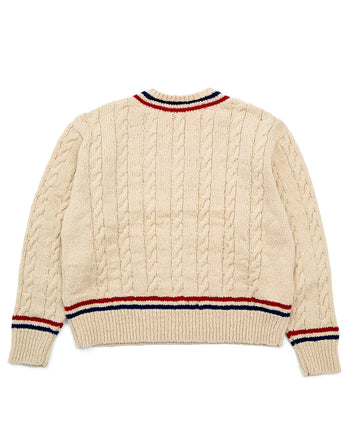 Visvim Collegia V-Neck Knit, Ivory