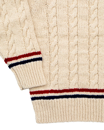 Visvim Collegia V-Neck Knit, Ivory