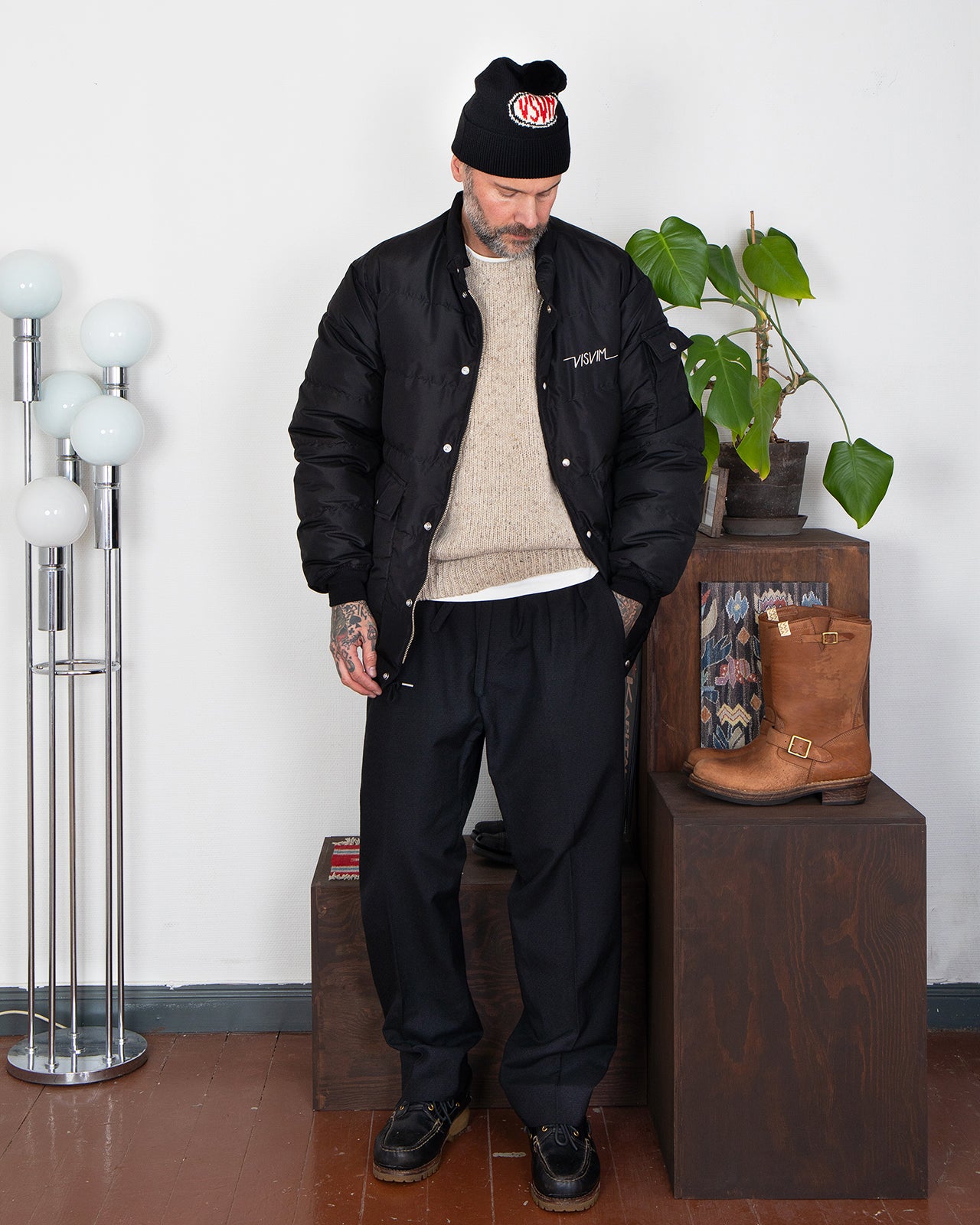 Visvim Elias Down Jacket, Black - Pancho and Lefty Online Store