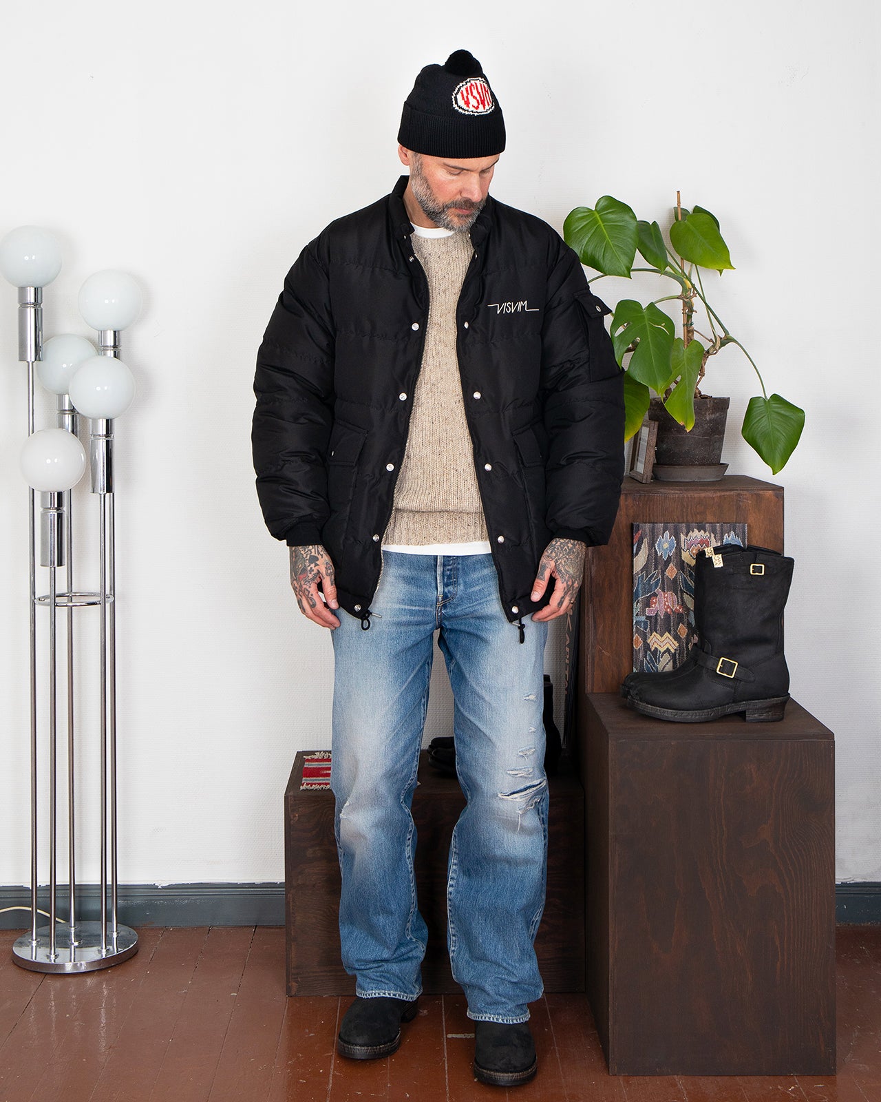 Visvim Elias Down Jacket, Black - Pancho and Lefty Online Store