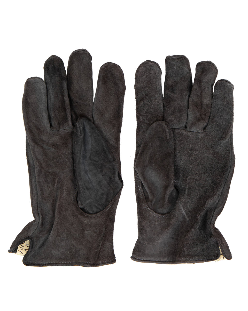 Visvim Leather Gloves, Damaged Black