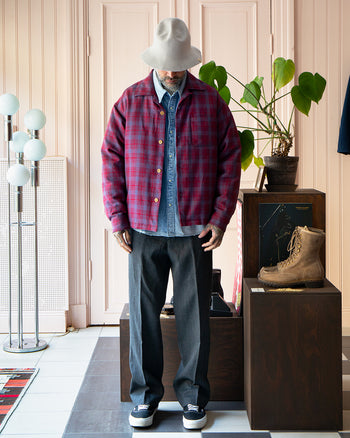 Visvim Keesey Check Down Jacket, Red