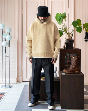 Visvim Amplus SB Knit Hoodie P.O. Ivory