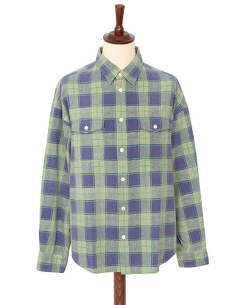 Visvim Pioneer Khadi Check Shirt, Green