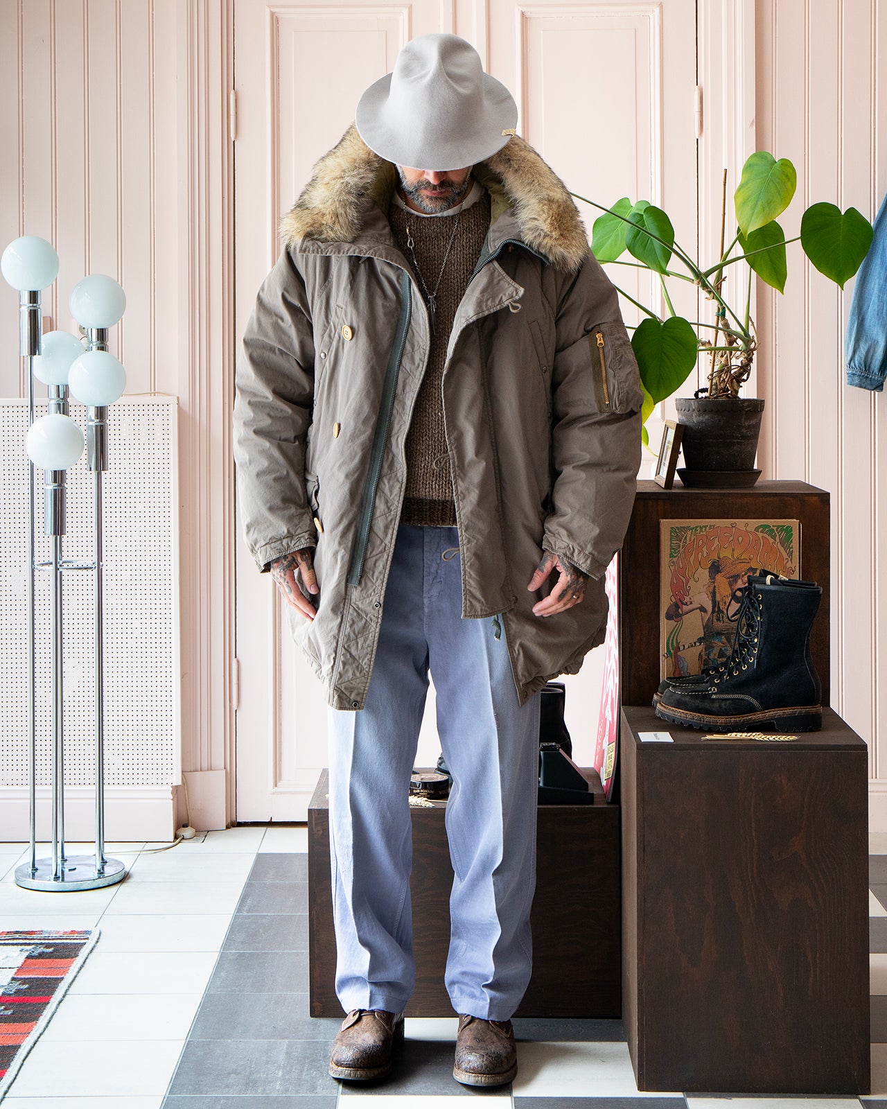 Visvim Valdez Down Coat, Khaki