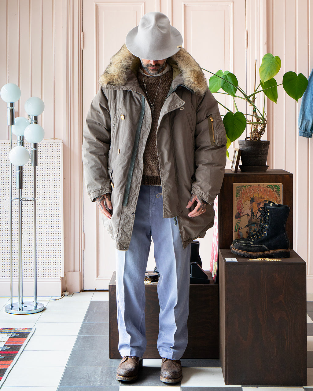 Visvim Valdez Down Coat, Khaki