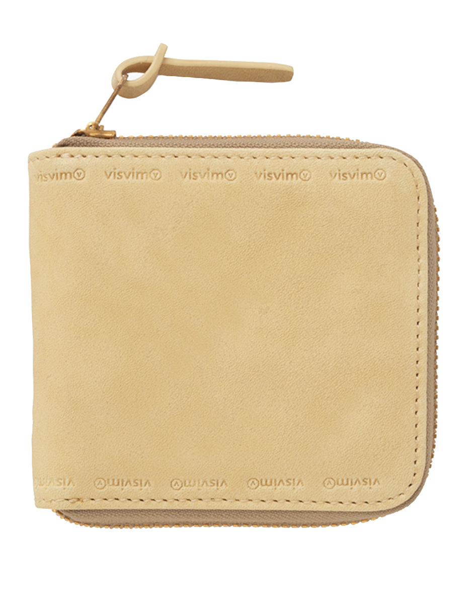 Visvim Leather Bi-Fold Wallet, Beige
