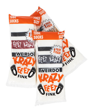 Weirdo Krazy Feet Tube Socks, Grey