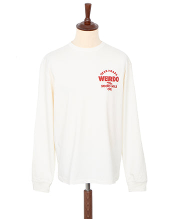 Weirdo 3000 Mile Long Sleeve Shirt, White x Red