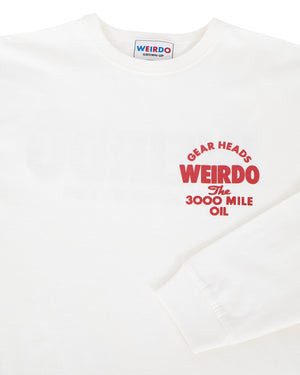 Weirdo 3000 Mile Long Sleeve Shirt, White x Red