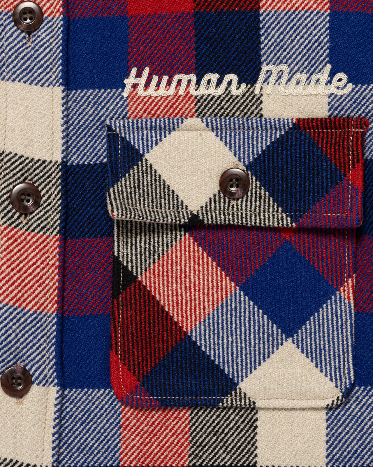 Human Made Wool Check Shirt Jacket, Red