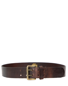 Indigofera Danko Leather Belt, Dark Brown