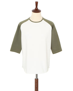 Indigofera Leon Raglan Sweater, Sicilian Green / Cocatoo White
