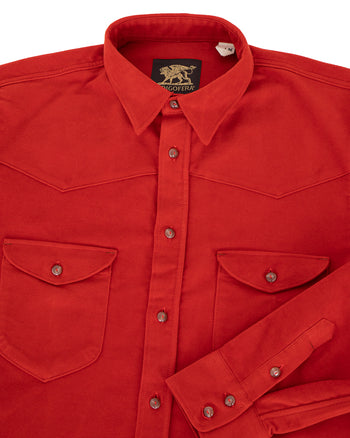 Indigofera Manolito Shirt, Moleskin, Bahamian Red