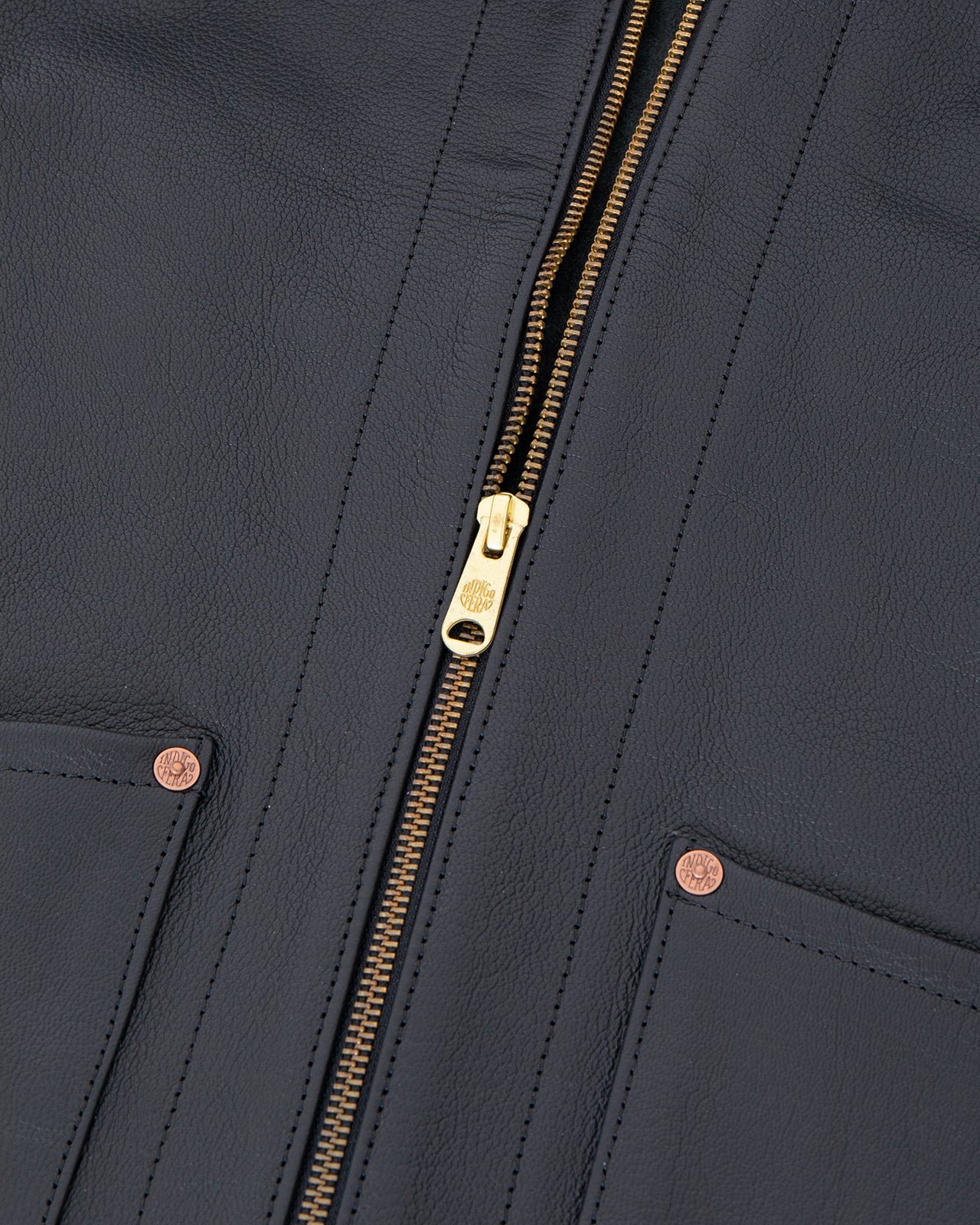Indigofera Monroe Leather Vest, Black