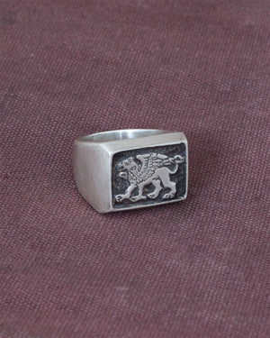Indigofera Gryphon Silver Ring