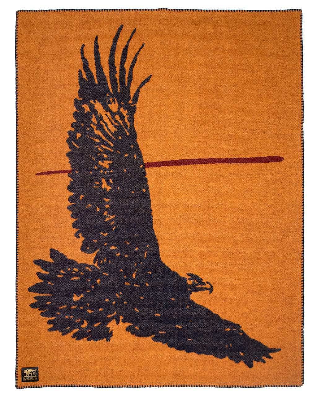Indigofera Wool Blanket, Eagle, Orange