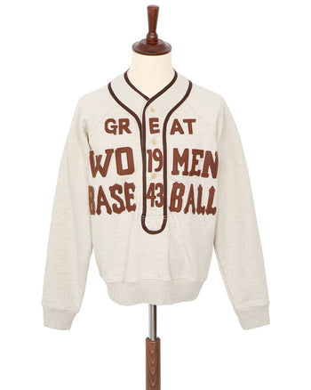 Kapital Jersey Baseball Henley Sweater, Great Women