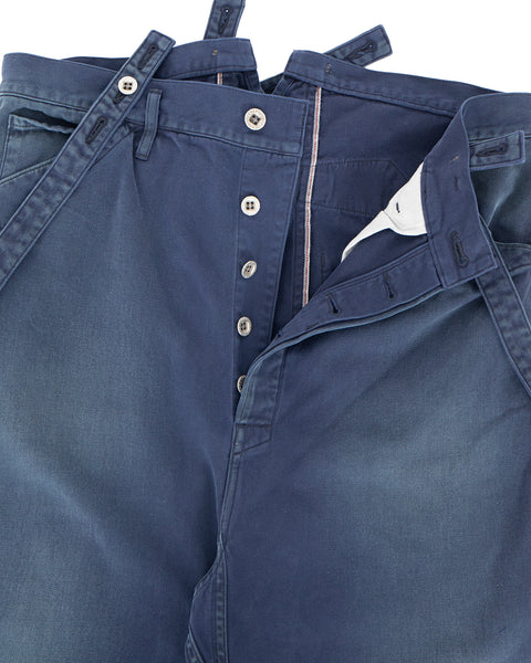 Visvim Kafka Braces Pants, Damaged, Indigo - Pancho and Lefty