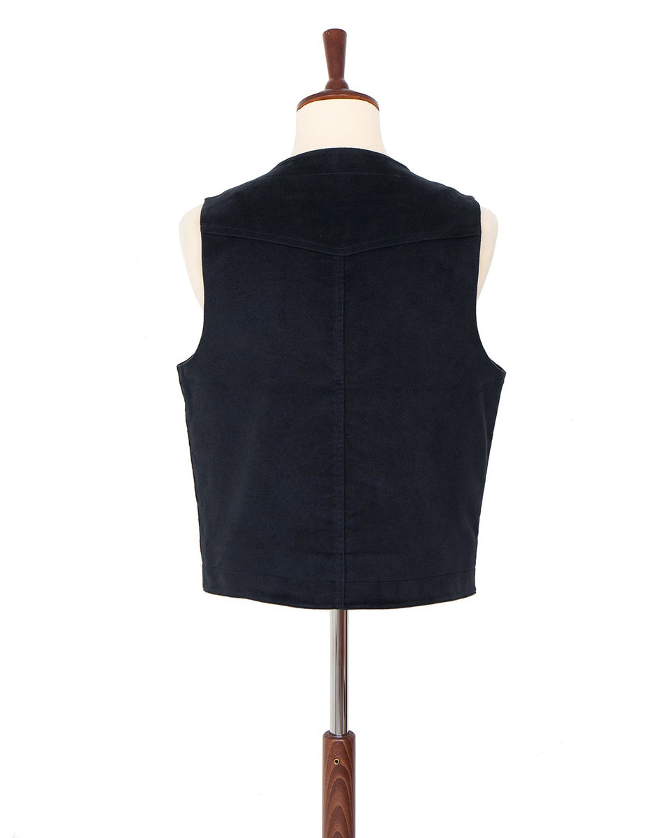 Indigofera Harrison Vest, Moleskin, Black